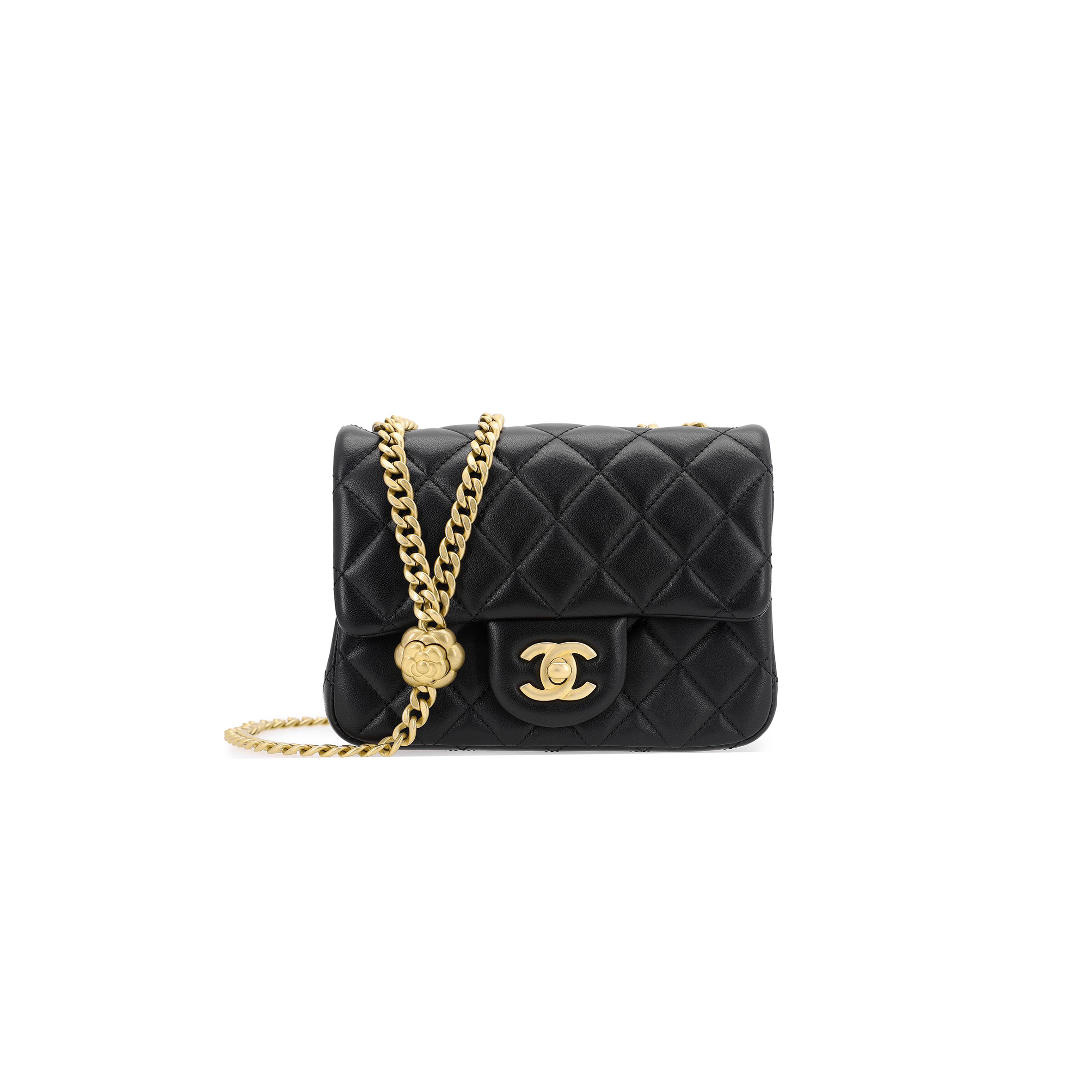 CHANEL MASTER CAMELLIA ADJUSTABLE BUCKLE CHAIN FLAP BAG AS1786 (18*13*7cm)